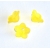 Skaidrūs akrilo karoliukai, matiniai, gėlė, geltonos sp, 13 x 7mm.