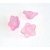 Skaidrūs akrilo karoliukai, matiniai, gėlė, rožinės sp, 13 x 7mm.