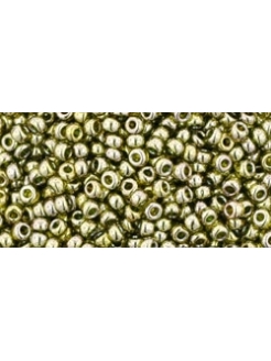 TOHO Gold-Lustered Green Tea 11/0 10g.