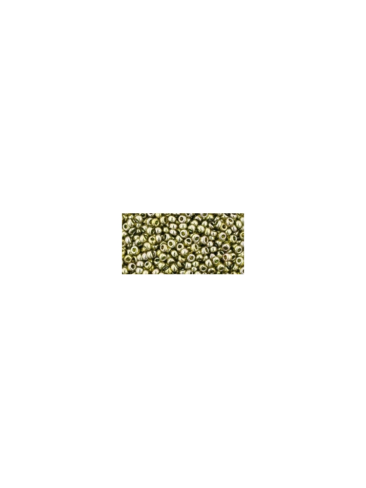 TOHO Gold-Lustered Green Tea 11/0 10g.