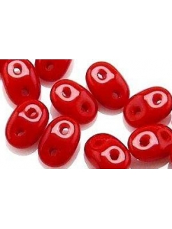 SuperDuo (2.5x5 mm) Opaque Red 10g.