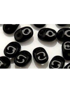 SuperDuo (2.5x5 mm) juodas, Jet 10g