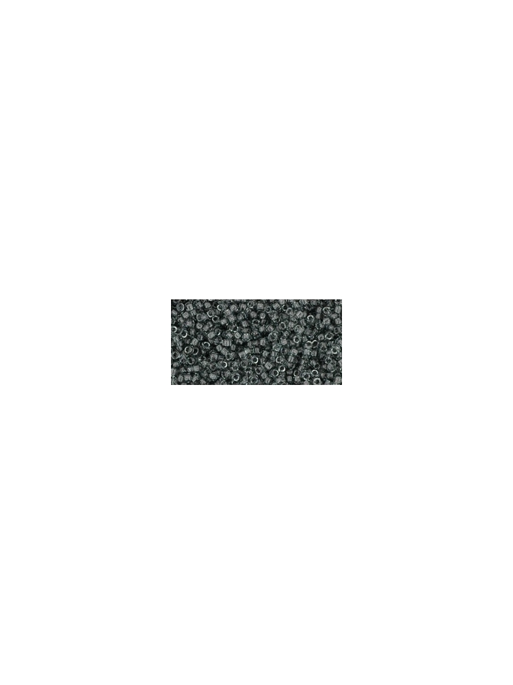 TOHO biseris, skaidrus, pilkas (Transparent Gray). Dydis 15/0 (apie 1,5mm). Pakuotė 5g.