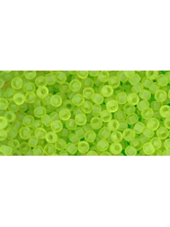 TOHO Transparent-Frosted Lime Green 11/0, 10g.