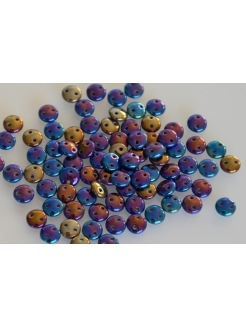 Lentil Iris-Blue, 6mm, 40pcs.