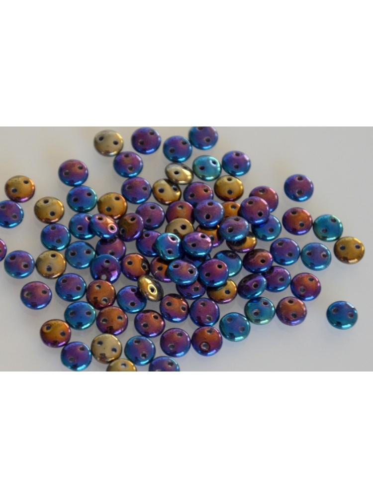 Lentil Iris-Blue, 6mm, 40pcs.