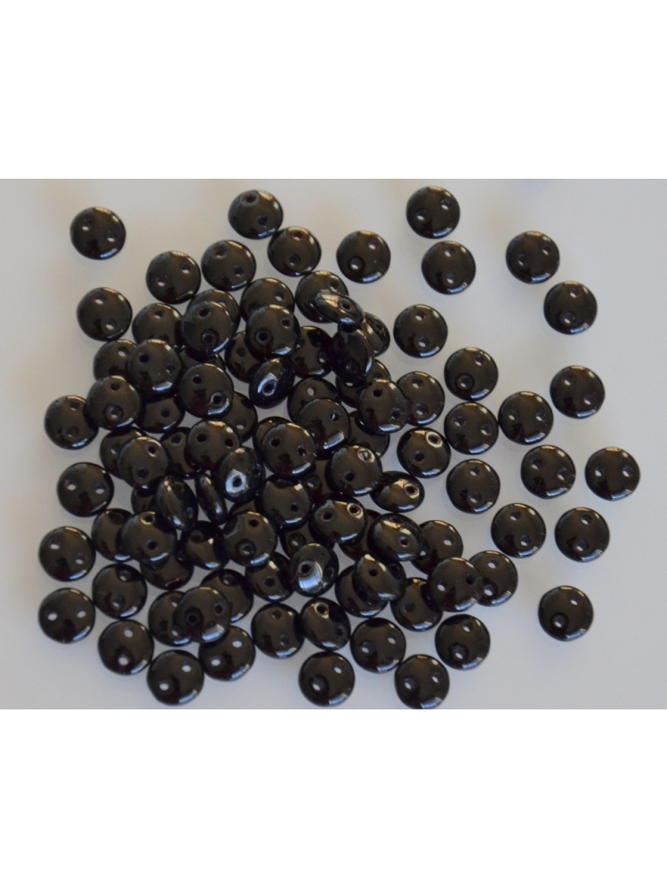 Lentil Opaque Jet, 6mm, 40pcs.