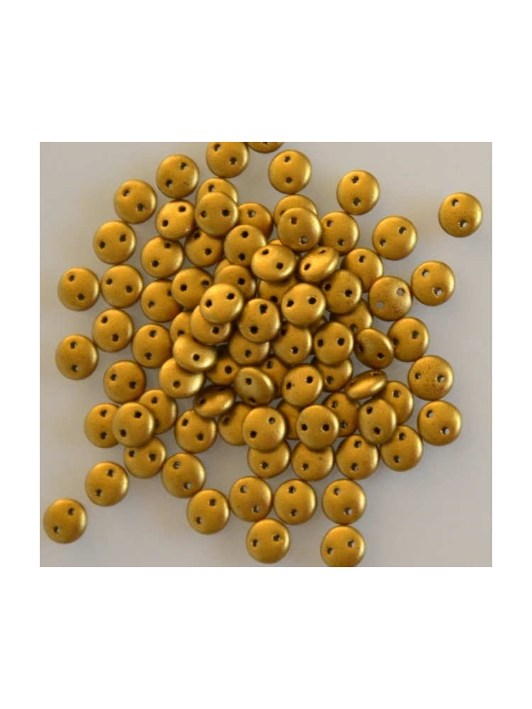 Lentil Matte Metallic Aztec Gold, 6mm, 40pcs