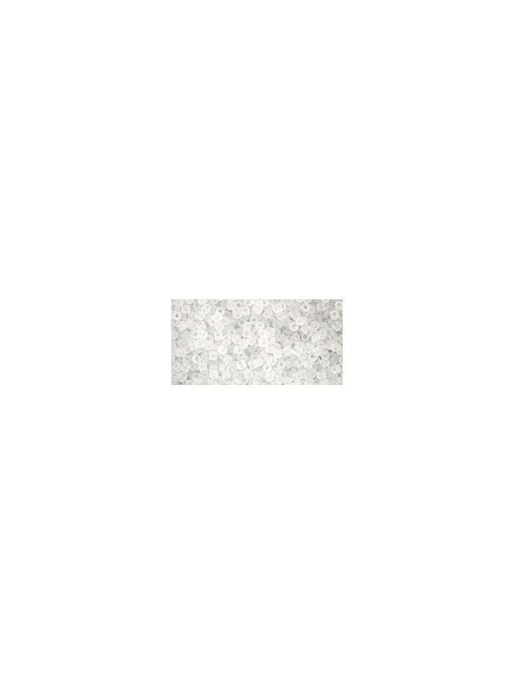 TR-15-1F TOHO Matinis pusiau skaidrus baltas (Transparent-Frosted Crystal) 15/0 5g.