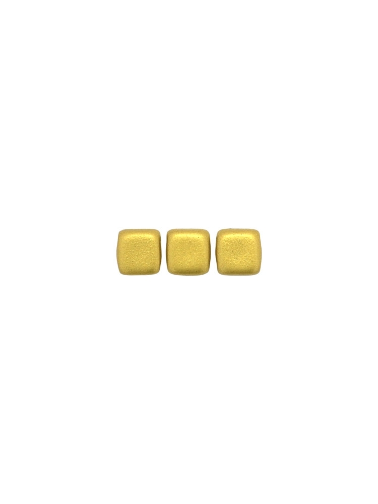 Tile bead 6mm, Matte Metallic Aztec Gold, 40pcs.