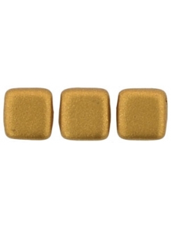 Tile bead 6mm, Matte Metallic Goldenrod, 40pcs.