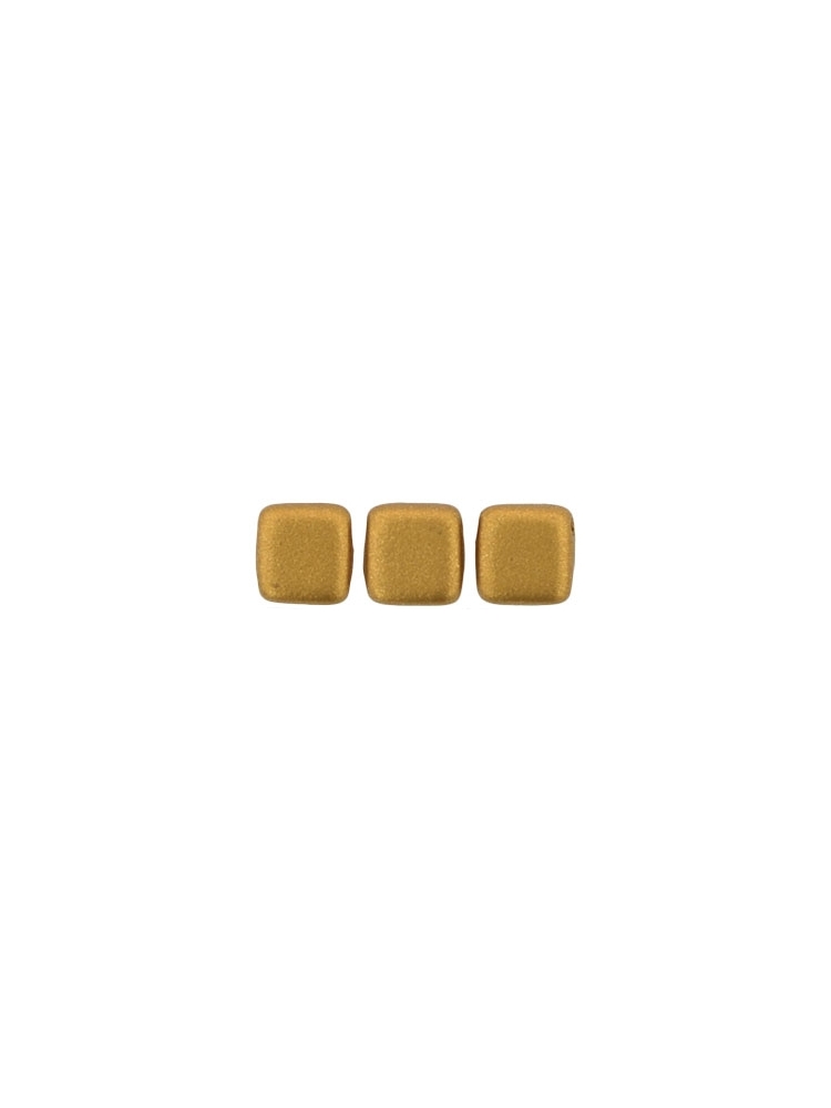 Tile bead 6mm, Matte Metallic Goldenrod, 40pcs.