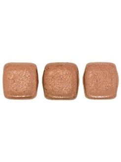 Tile bead 6mm, Matte Metallic Copper, 40pcs.