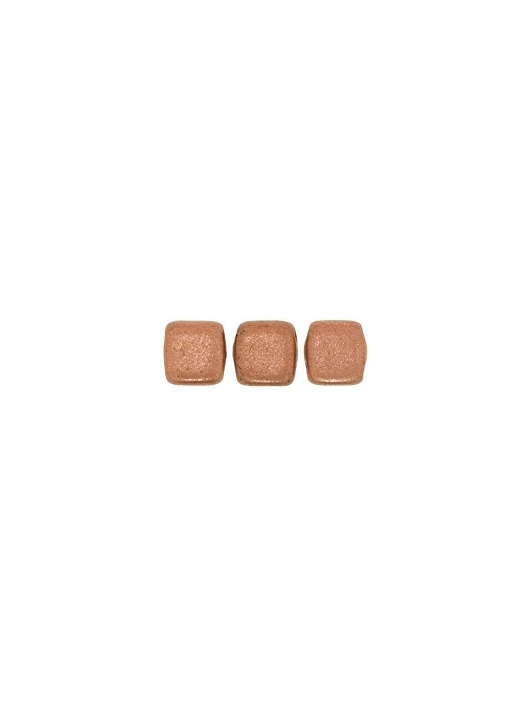 Tile bead 6mm, Matte Metallic Copper, 40pcs.