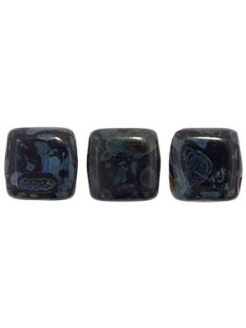 Tile bead 6mm, Picasso - Jet, 40pcs.