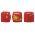 Tile bead 6mm, Gold Marbled - Opaque Red, 40pcs.