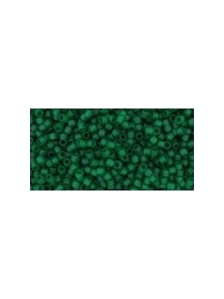 TR-15-939F TOHO Skaidrus, matinis, tams.žalias (Transparent-Frosted Green Emerald) 15/0 5g.