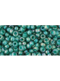 TOHO Inside-Color Rainbow Lt Sapphire/Opaque Teal Lined 8/0, 10g.