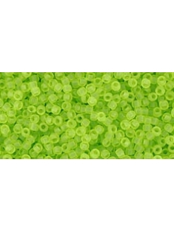 TOHO Transparent-Frosted Lime Green 15/0, 5g.