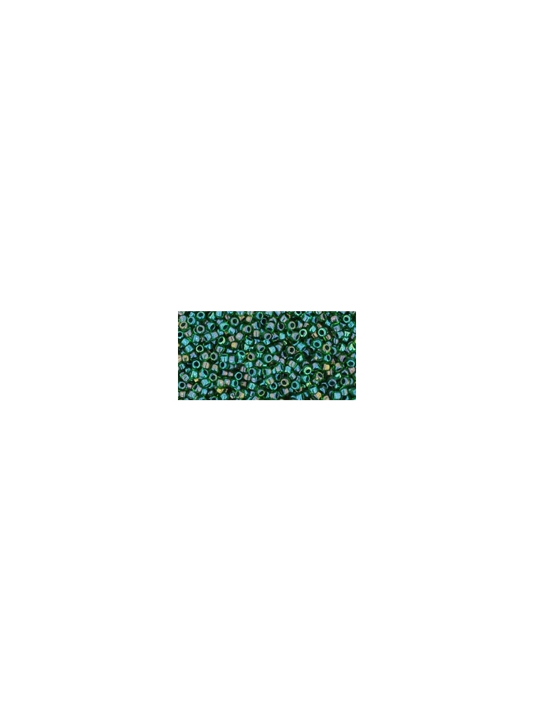 TOHO Inside-Color Peridot/Emerald Lined 15/0 5g.