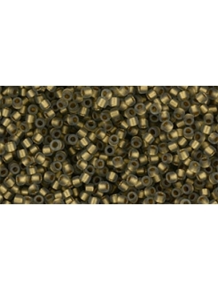 TOHO Frosted Gold-Lined Black Diamond 15/0 5g.