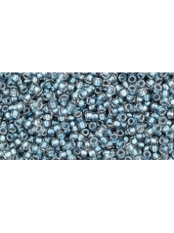 TOHO  Inside-Color Crystal/Metallic Blue-Lined 15/0 5g.