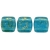 Tile bead 6mm, Gold Marbled -  Capri Blue, 40pcs.
