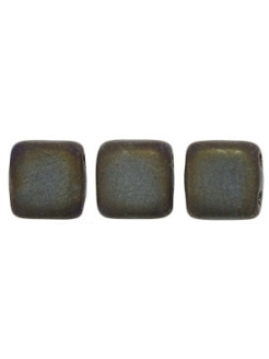 Tile bead 6mm, Matte - Iris - Brown, 40pcs.