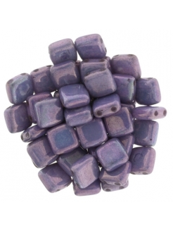 Tile bead 6mm, Luster - Metallic Amethyst, 40pcs.