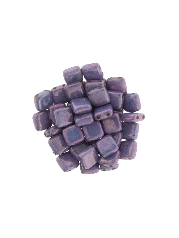 Tile bead 6mm, Luster - Metallic Amethyst, 40pcs.