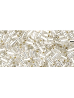 TOHO Bugle (3mm) Silver-Lined Crystal 10g