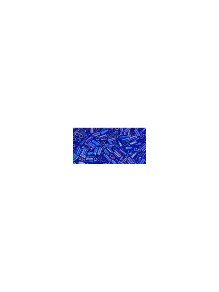 TOHO Bugle (3mm) Transparent-Rainbow Cobalt 10g TOHO Bugle (3mm) Transparent-Rainbow Cobalt 10g