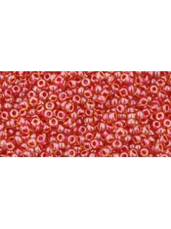TOHO  Inside-Color Lt Topaz/Pomegranate Lined 15/0, 5g.