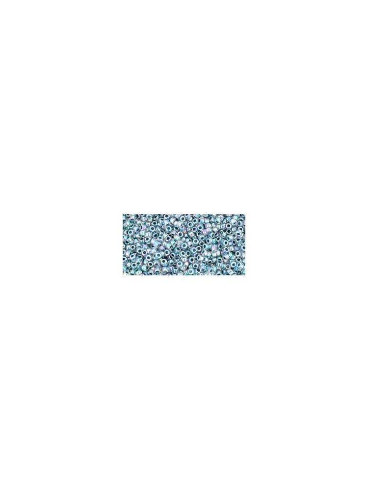 TOHO Inside-Color Rainbow Crystal/Montana Blue-Lined 15/0, 5g.