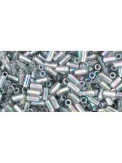 TOHO Bugle (3mm.) Transparent-Rainbow Gray 10g.