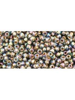 TOHO Gold-Lined Rainbow Black Diamond 11/0, 10g.