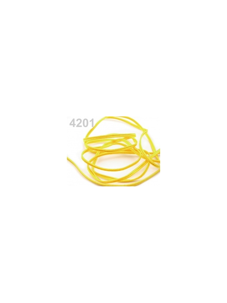 SJ4201 Sutažo juostelė 3mm, šviesiai geltonos sp.(Blazing Yellow) 1m