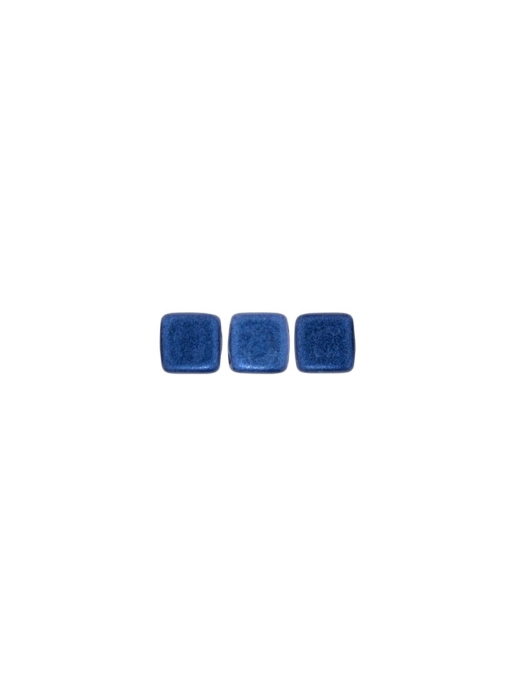 Tile Metallic Suede - Blue  6mm.  40pcs