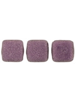 Tile Metallic Suede - Pink  6mm.  40pcs