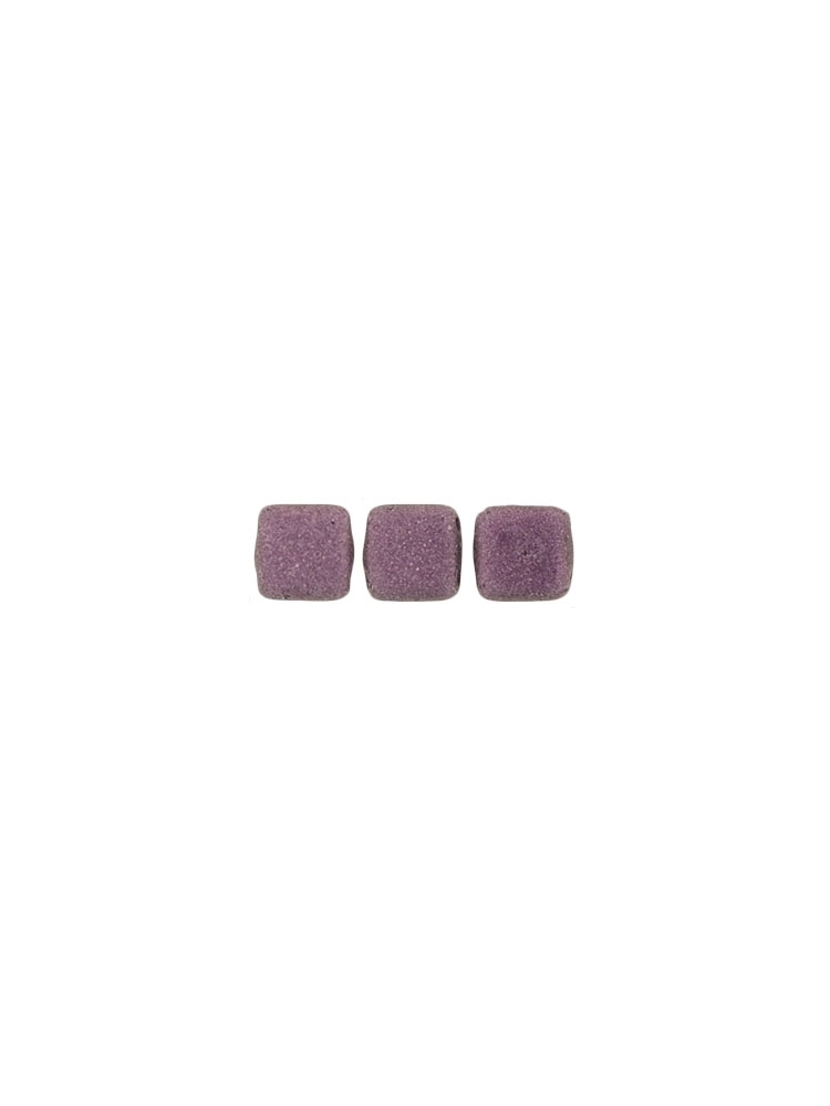 Tile Metallic Suede - Pink  6mm.  40pcs