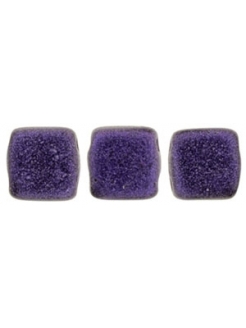 Tile Metallic Suede - Purple  6mm.  40pcs