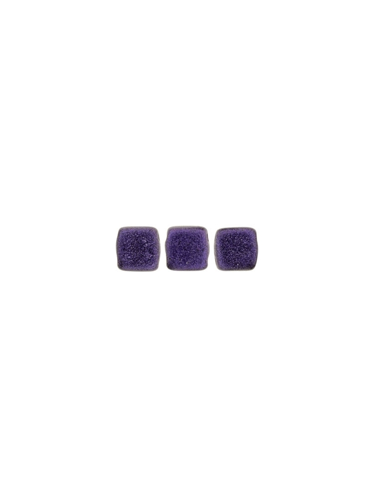 Tile Metallic Suede - Purple  6mm.  40pcs