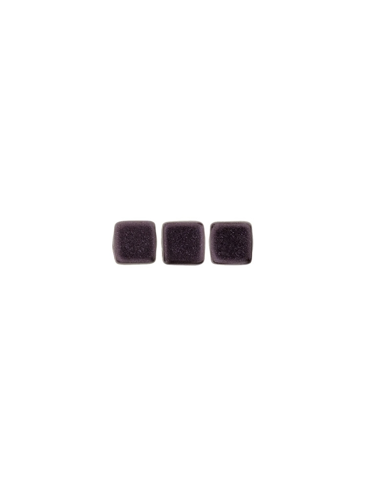 Tile Metallic Suede - Dk Plum, 6mm. 40pcs