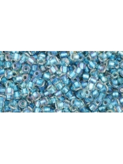 TOHO Inside-Color Rainbow Crystal/Lt Capri-Lined, 11/0, 10g.