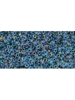 oho, Inside-Color Luster Crystal/Capri Blue-Lined, 15/0, 5g.