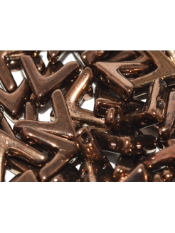 AVA BEAD 10 X 4 MM JET BRONZE, 10vnt.