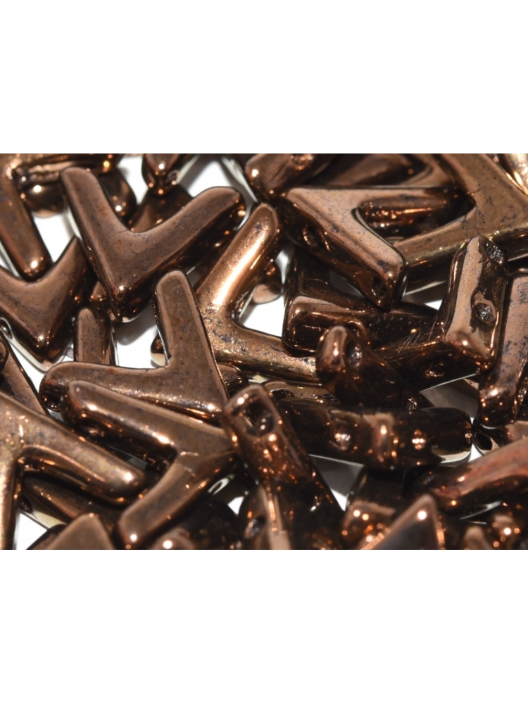 AVA BEAD 10 X 4 MM JET BRONZE, 10vnt.