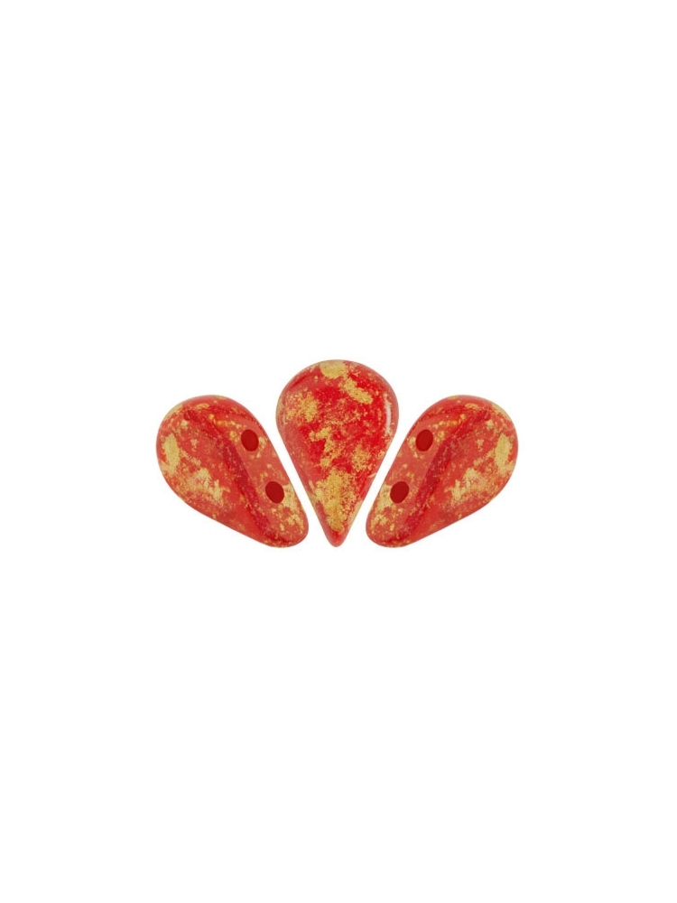 AMOS® par Puca® 5x8mm, Opaque Coral Red Splash, 25vnt.