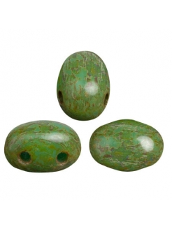 SAMOS® par Puca® 5x7mm, Opaque Green Turquoise Travertin Dark, 20vnt.