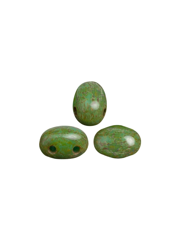 SAMOS® par Puca® 5x7mm, Opaque Green Turquoise Travertin Dark, 20vnt.